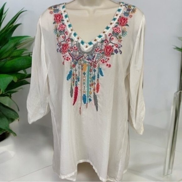 Johnny Was heavily embroidered Komanchi top NWT - Picture 2 of 7